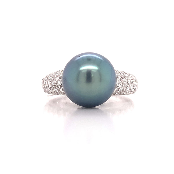 Magnificent Pearl And Diamond Ring