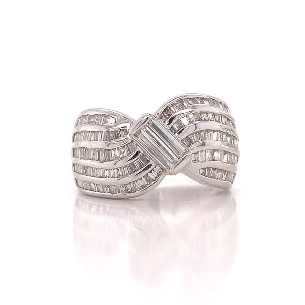 Baguette Layered Diamonds Dress Ring