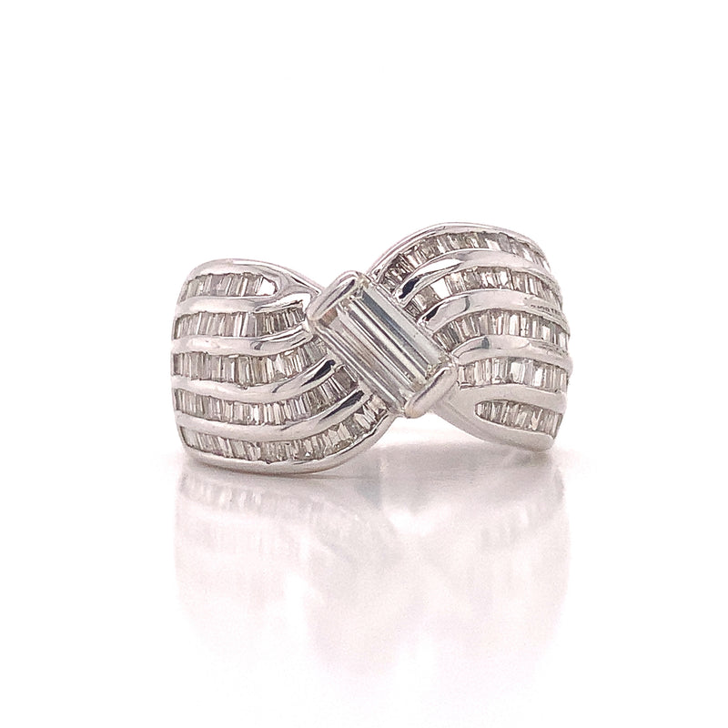 Baguette Layered Diamonds Dress Ring