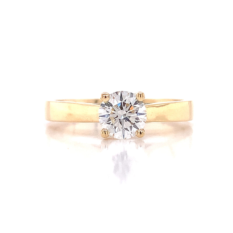 Yellow Gold Four Prong Diamond Engagement Ring