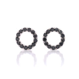 Black Diamond Circle Earring