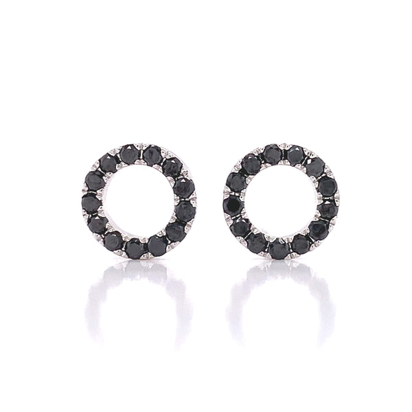 Black Diamond Circle Earring