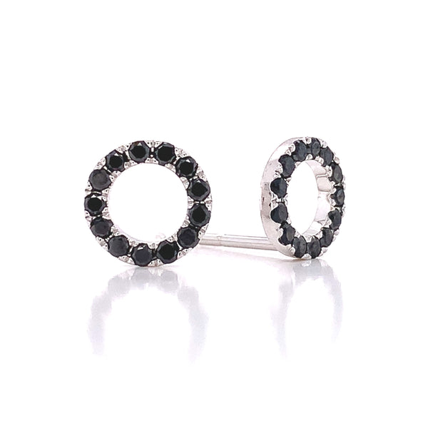 Black Diamond Circle Earring