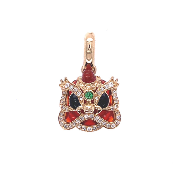 Yellow Dancing Lion Pendant