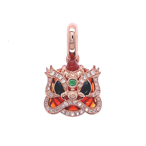 Rose Dancing Lion Pendant