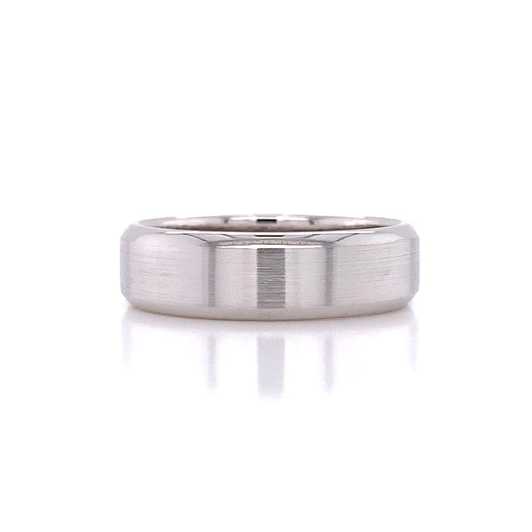 Brushed White Gold Wedding Ring