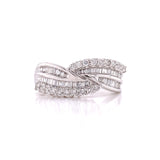 Diagonal Curves Diamond Ring