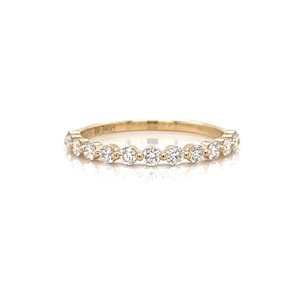 Yellow Shared Prong Diamond Ring