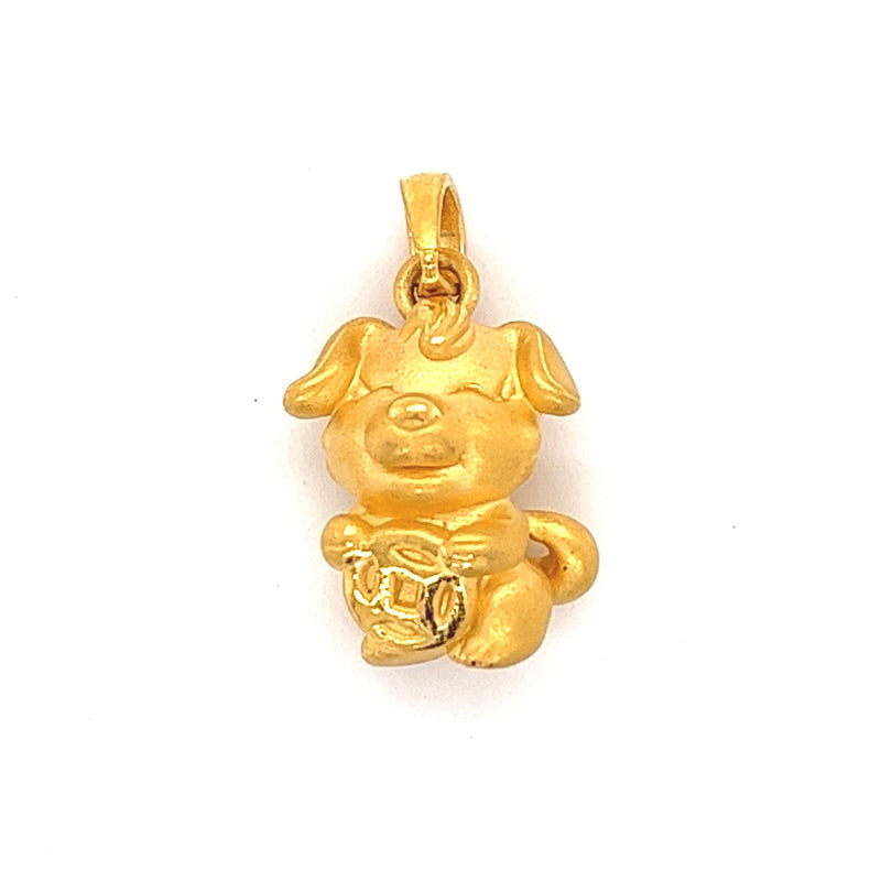 24K Adorable Dog Pendant