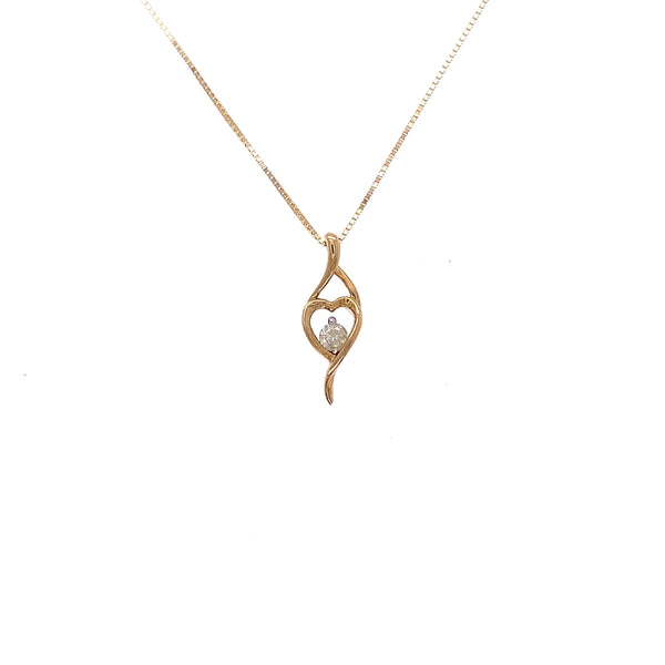 diamond heart embrace pendant