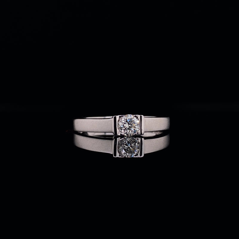 Matte finish diamond ring
