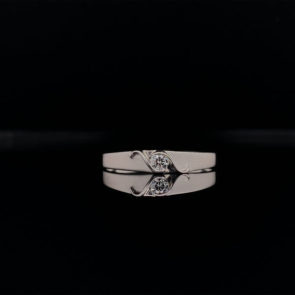 women's satin finish white gold diamond wedding band
