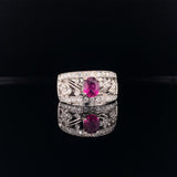 floral ruby diamond ring