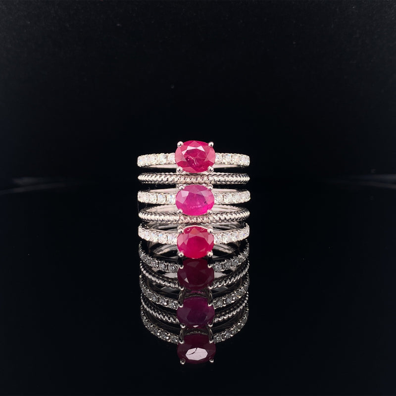 triple ruby stack ring