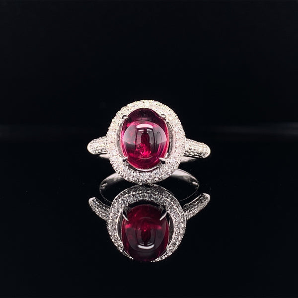 tourmaline diamond halo ring
