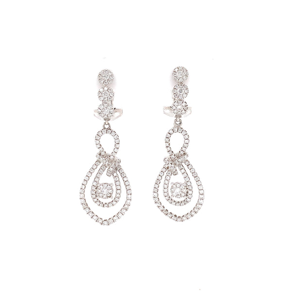 white gold diamond dangling earring