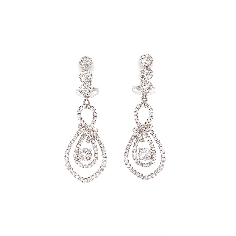 white gold diamond dangling earring