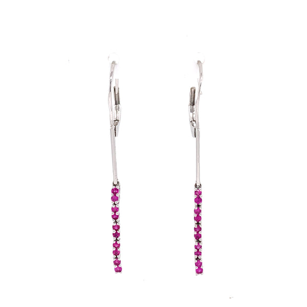 natural ruby dangling earrings