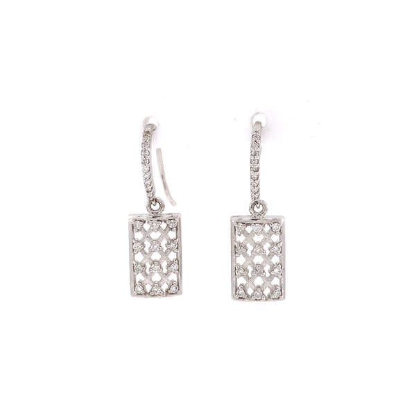 lattice dangling diamond earrings