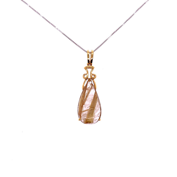 yellow gold quartz pendant