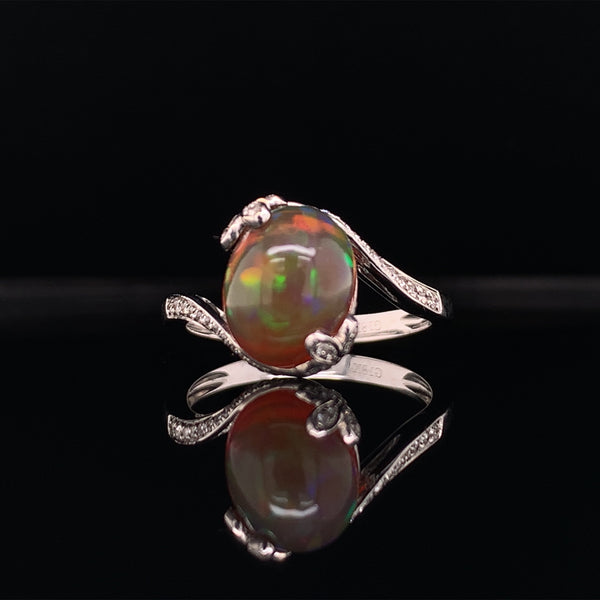 opal and diamond ring