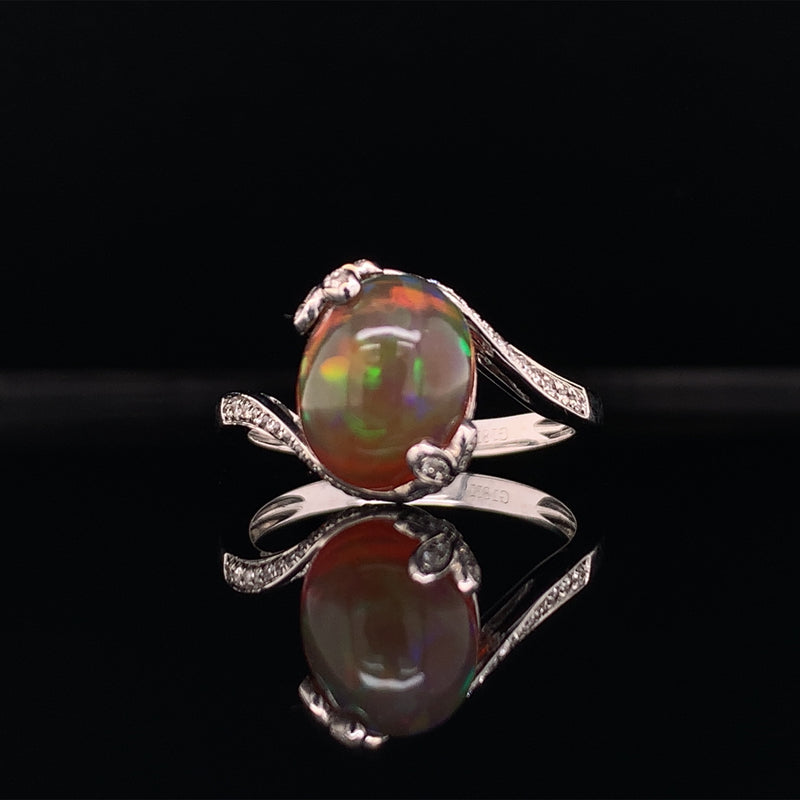 opal and diamond ring
