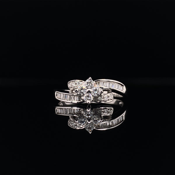 floral twist diamond ring