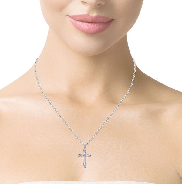 Baguette Diamond Cross Pendant