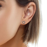 Black Diamond Circle Earring