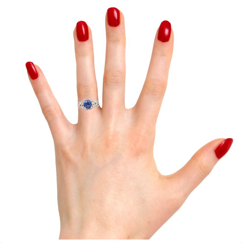 Blue Sapphire Diamond Ring