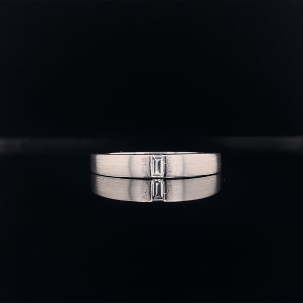 emerald cut diamond gold wedding band