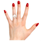 Diamond Blossom Pearl Ring