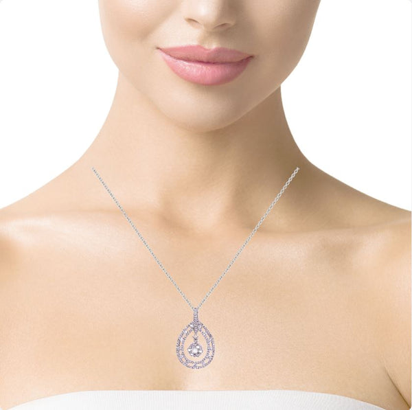 Diamond Snowflake Drop Pendant