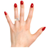 Diamond Twist Pearl Ring