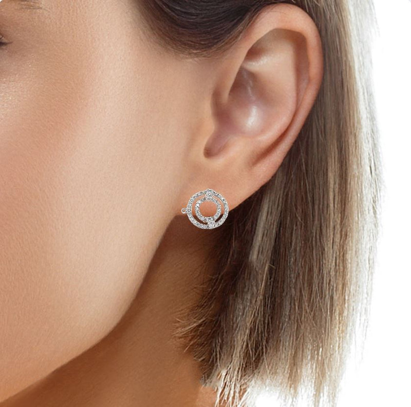 Double Circle Diamond Earrings