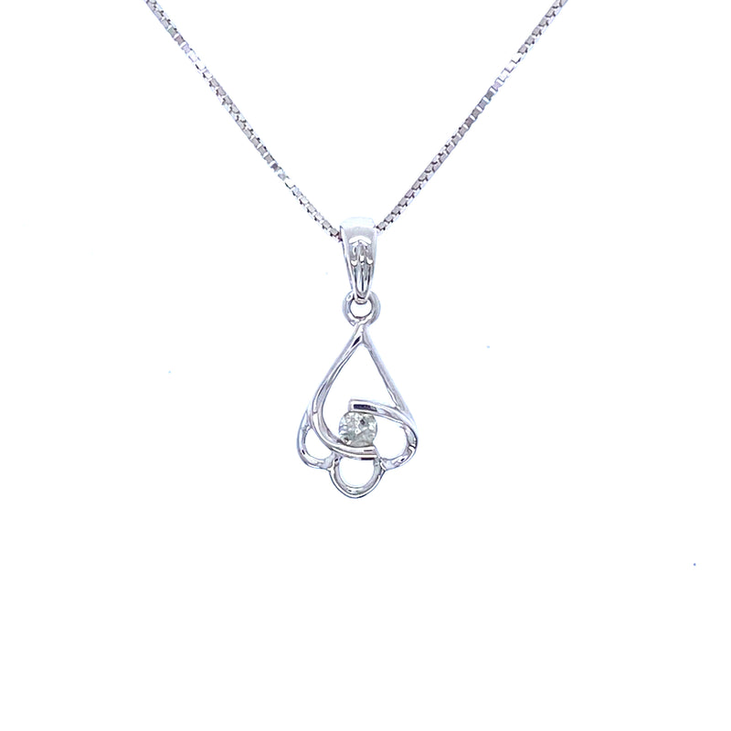 Floral twists diamond pendant