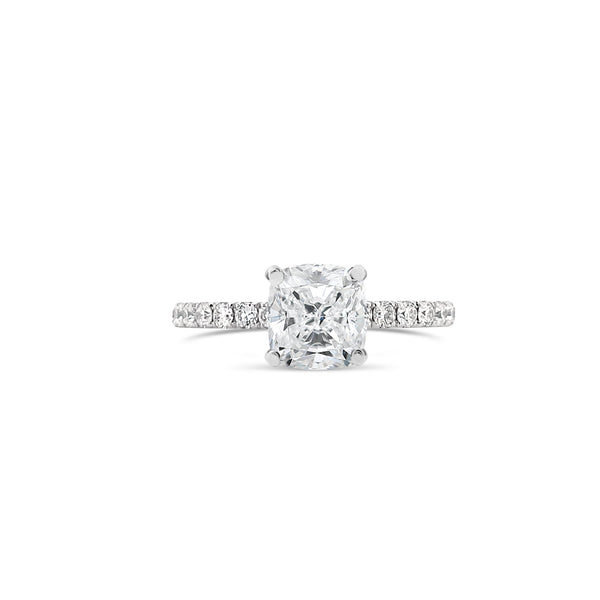 cushion cut diamond engagement ring