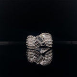 baguette layered diamonds dress ring