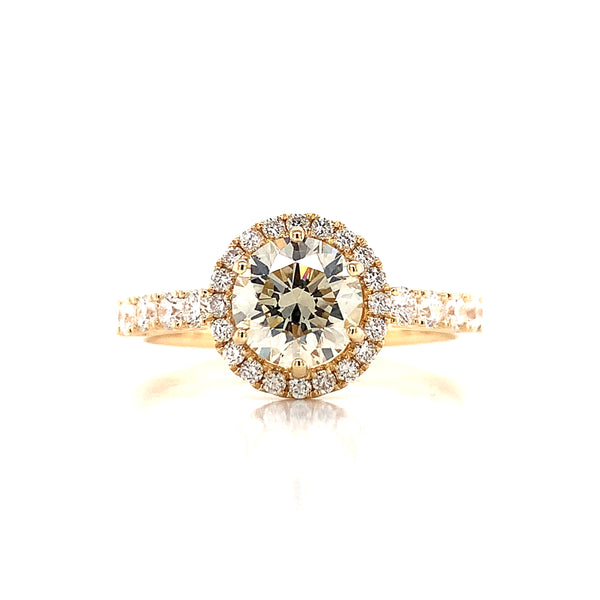 Yellow Halo Engagement Ring