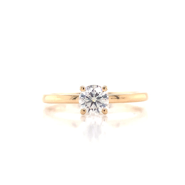 Yellow Gold Solitaire Diamond Engagement Ring
