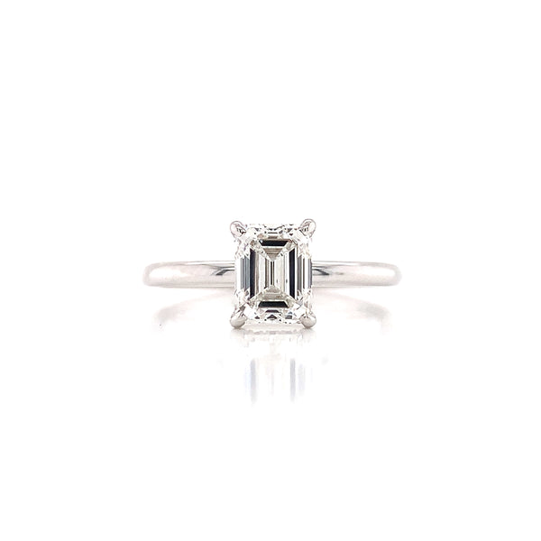 Classic Emerald Cut Solitaire Diamond Engagement Ring