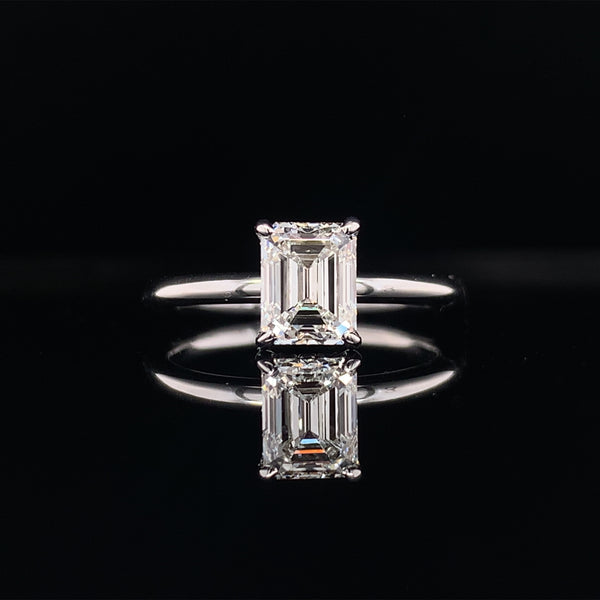 Classic Emerald Cut Solitaire Diamond Engagement Ring