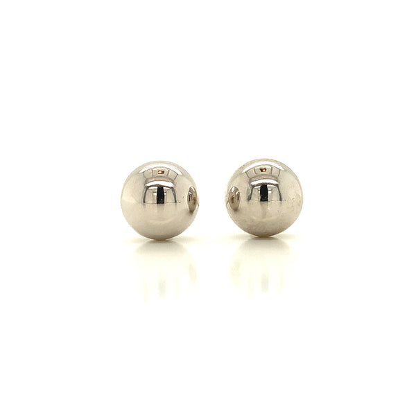 White Gold Ball Earring Studs, Gold Jewellery Sydney Australia 