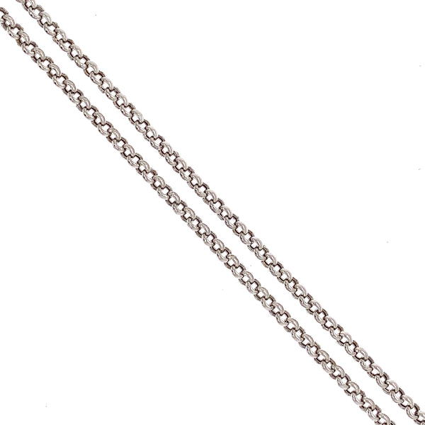 White Gold Curb Links Chain