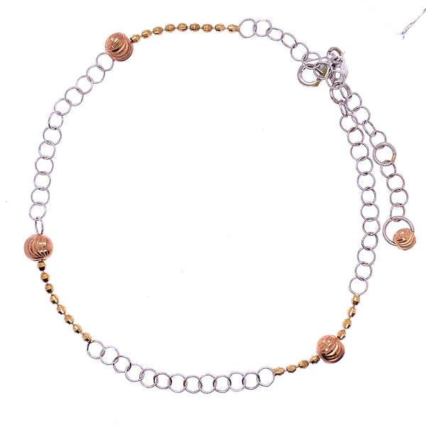 3 Tone Anklet, Gold Jewellery Sydney Australia 