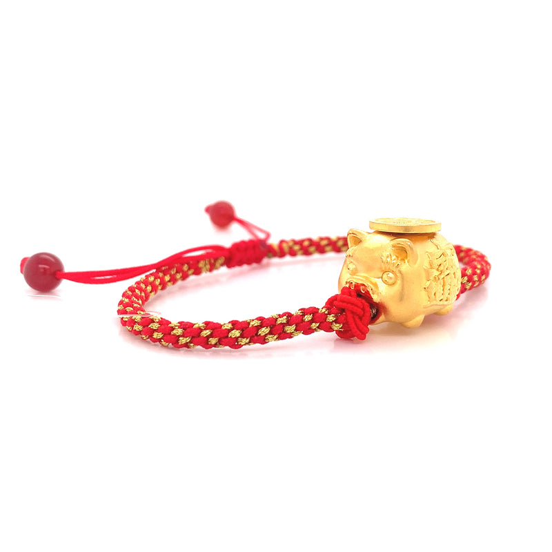 25k Lucky Pig Charm Bracelet