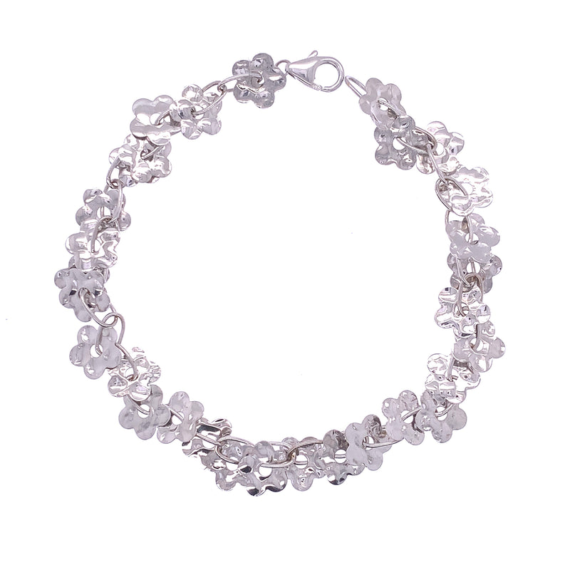 White Gold Petal Bracelet