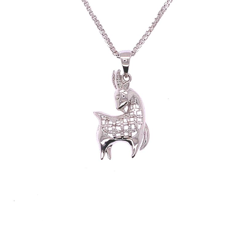 White Gold Sheep Pendant