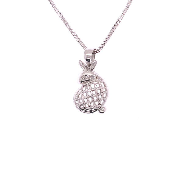 White Gold Rabbit Pendant