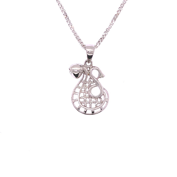 White Gold Snake Pendant